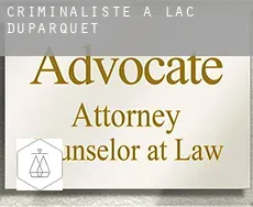 Criminaliste à  Lac-Duparquet