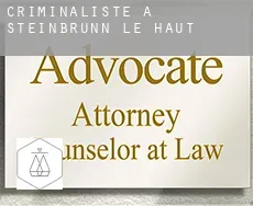 Criminaliste à  Steinbrunn-le-Haut